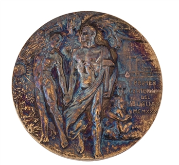 1930 World Cup Championship Commemorative Gold Medal Presented To Jose Pedro Cea (Letter of Provenance)